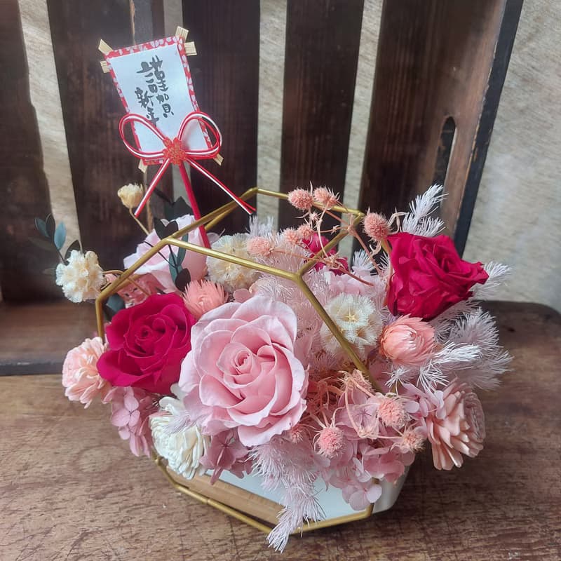 新年盆花 開幕誌慶 乾燥花盆 花禮 開幕慶賀 盆花 水泥盆 新年花