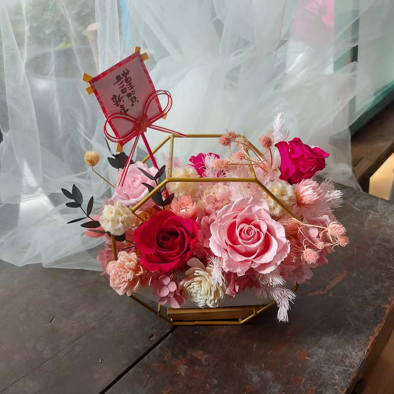 新年盆花 開幕誌慶 乾燥花盆 花禮 開幕慶賀 盆花 水泥盆 新年花