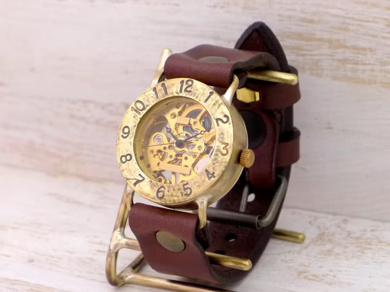 BHW048 手巻き35mm Brass(真鍮)モデル 手作り腕時計 (BHW048)