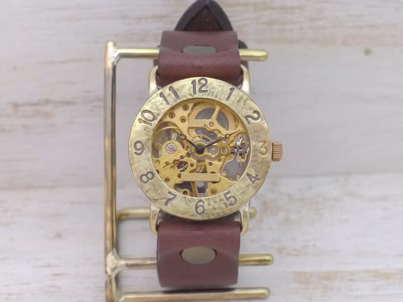 BHW048 手巻き35mm Brass(真鍮)モデル 手作り腕時計 (BHW048)
