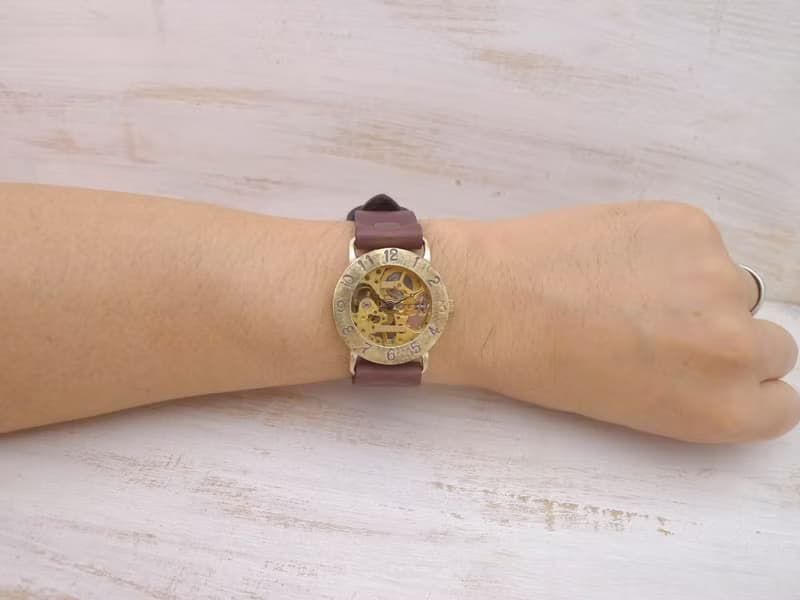 BHW048 手巻き35mm Brass(真鍮)モデル 手作り腕時計 (BHW048)