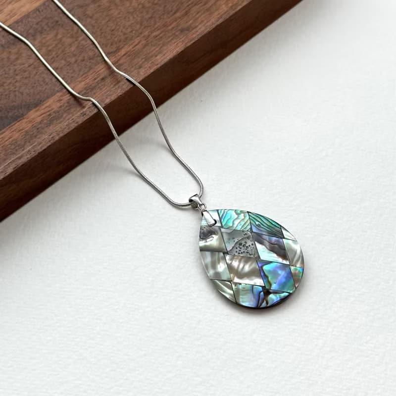 【幸福貝殼】貝殼水滴鍍銀項鏈 海洋沙灘 夏天配搭 去除雜念