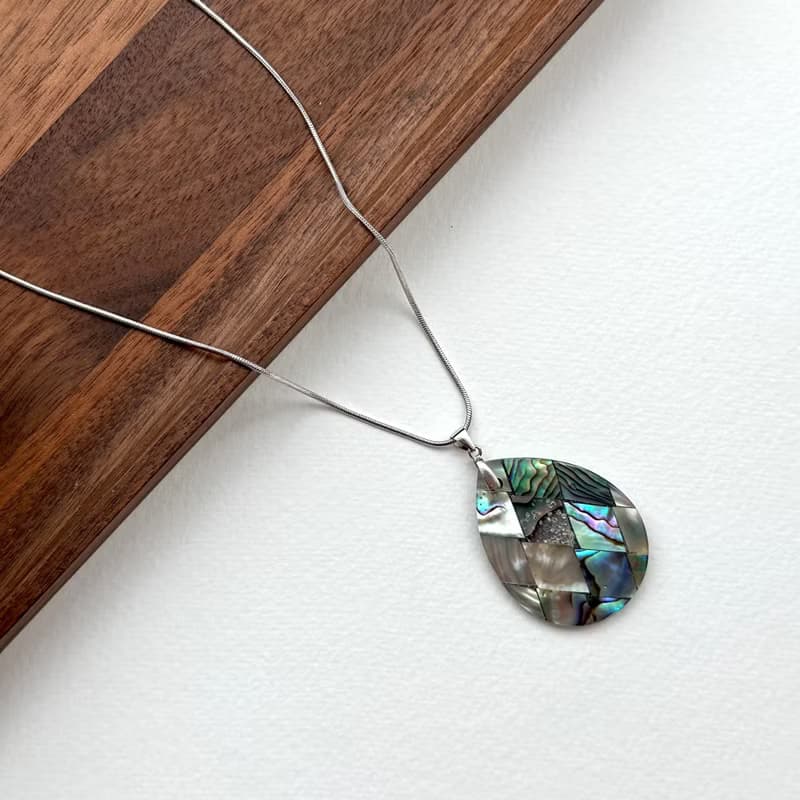 【幸福貝殼】貝殼水滴鍍銀項鏈 海洋沙灘 夏天配搭 去除雜念