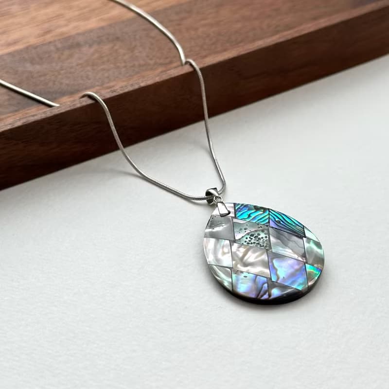 【幸福貝殼】貝殼水滴鍍銀項鏈 海洋沙灘 夏天配搭 去除雜念