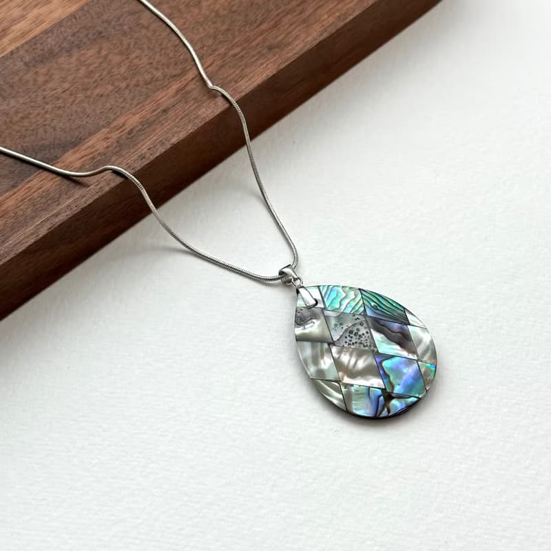 【幸福貝殼】貝殼水滴鍍銀項鏈 海洋沙灘 夏天配搭 去除雜念