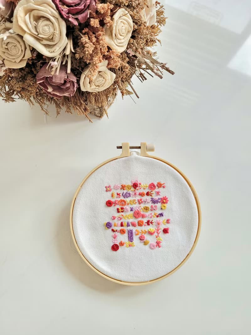 壽宴刺繡圈  人手刺繡 裝飾品 家居掛牆裝飾 手作禮物