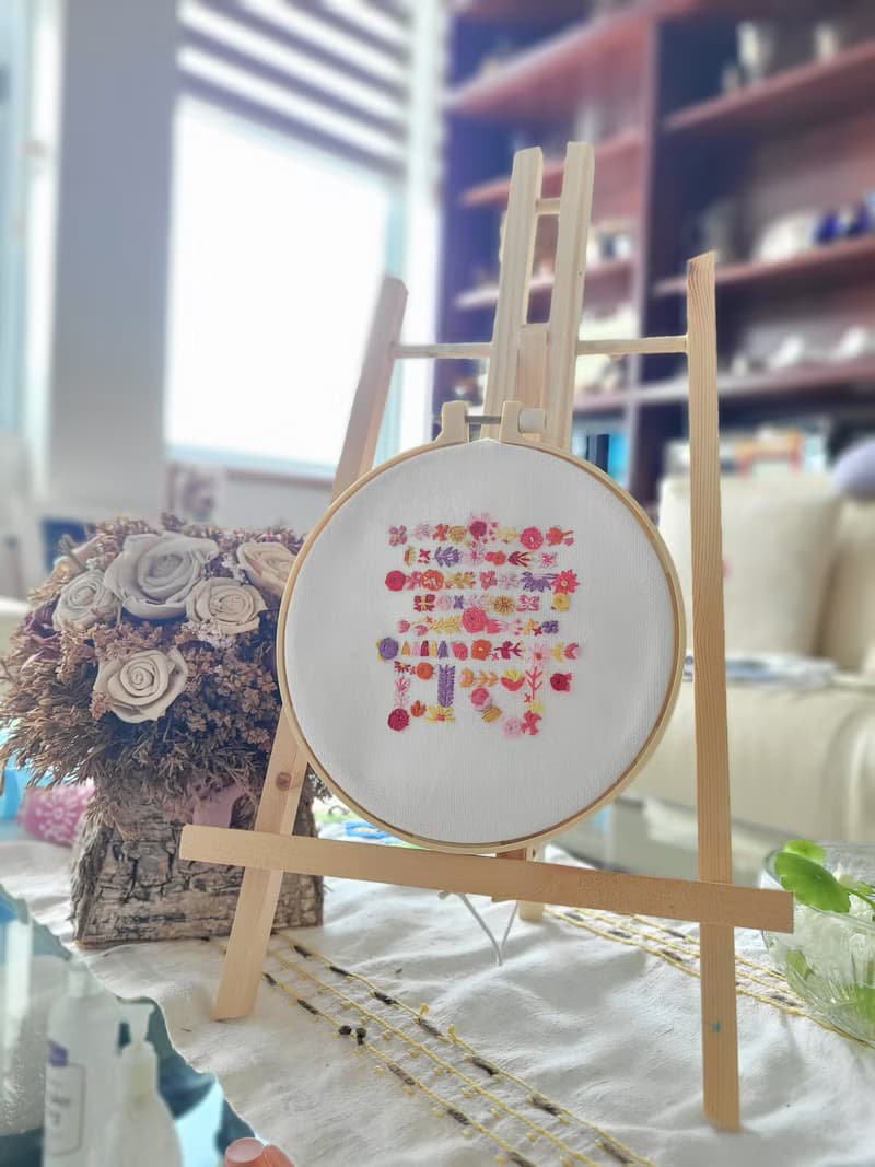 壽宴刺繡圈  人手刺繡 裝飾品 家居掛牆裝飾 手作禮物