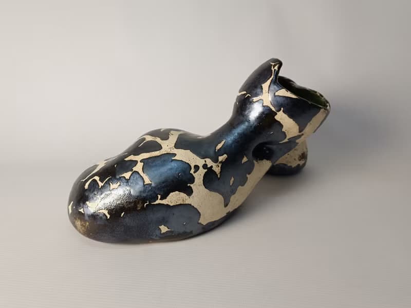 Ceramic vase with female forms. Body Vase Female Form Vase. Sculpture Vase