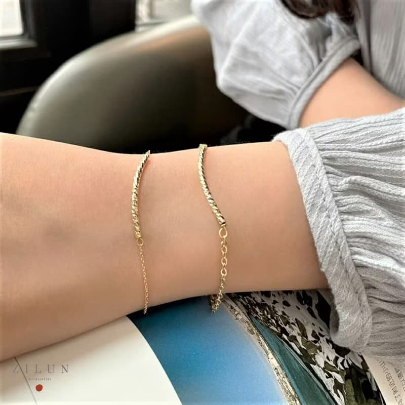 │簡約│粼粼波光 • 手鍊 • 14K注金 • 14kgf