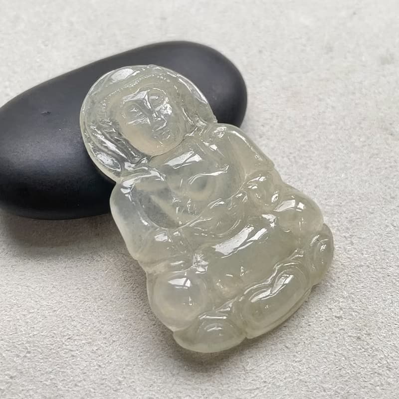 冰種翡翠觀音菩薩 | 天然緬甸玉翡翠A貨