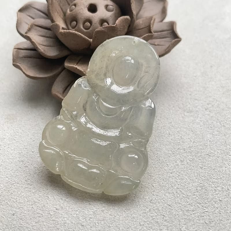 冰種翡翠觀音菩薩 | 天然緬甸玉翡翠A貨