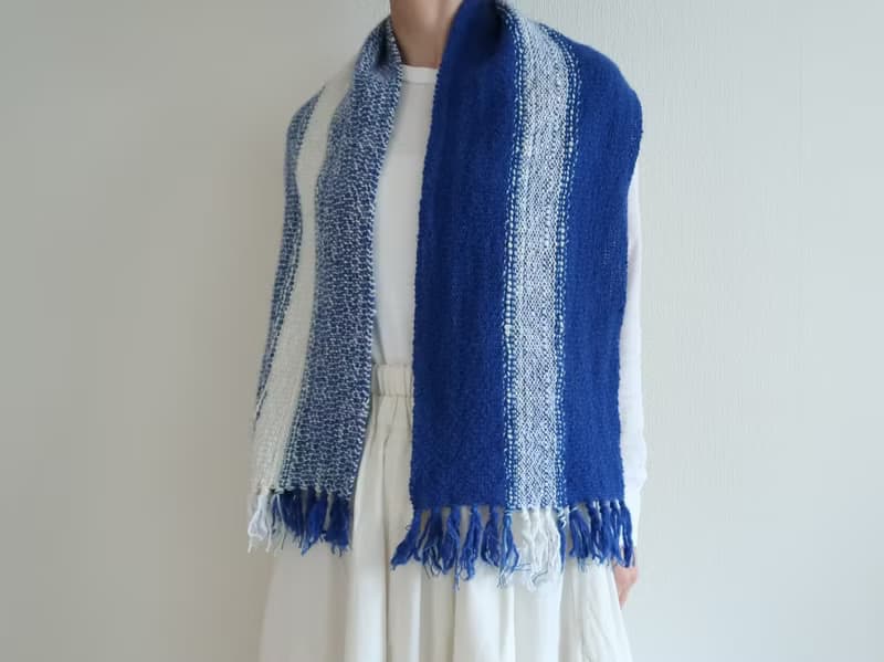 手織りマフラー　wool　sky×snow　gift　情人節　春節　生日禮物　Shawl (S) 52