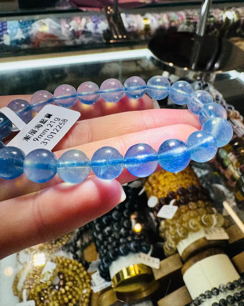 小精品星耀銀河閃亮漸層海洋星光海藍寶9mm21g釋放壓力舒緩情緒