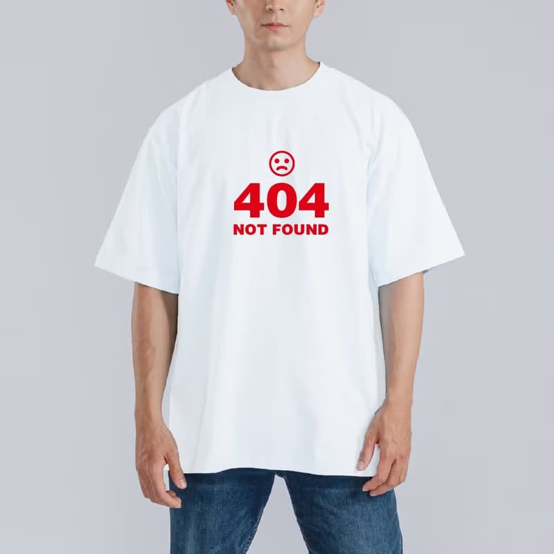 404 NOT FOUND 錯誤 衣服 落肩 寬版 T恤 純棉 吸濕排汗 涼感 黑T