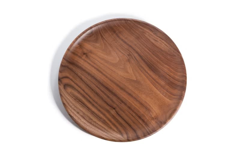 Islandoffer島嶼製作 簡約黑胡桃木圓形零食盤 茶盤水果盤 25*25