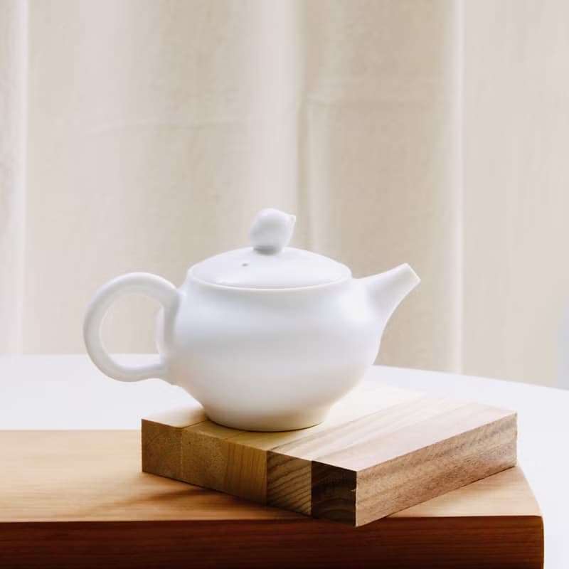 【白瓷茶具】橡實鈕蓋－100ml小茶壺
