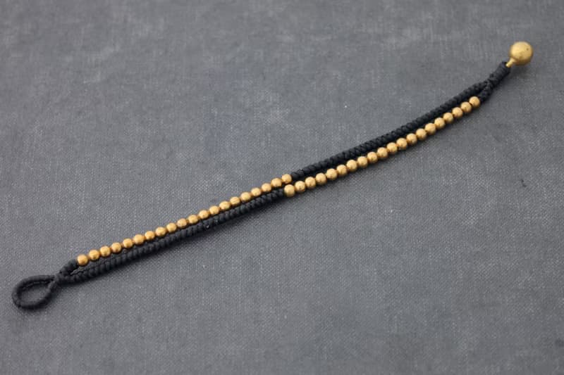 黃銅珠子編織手鍊手編織子線手鐲男女皆宜