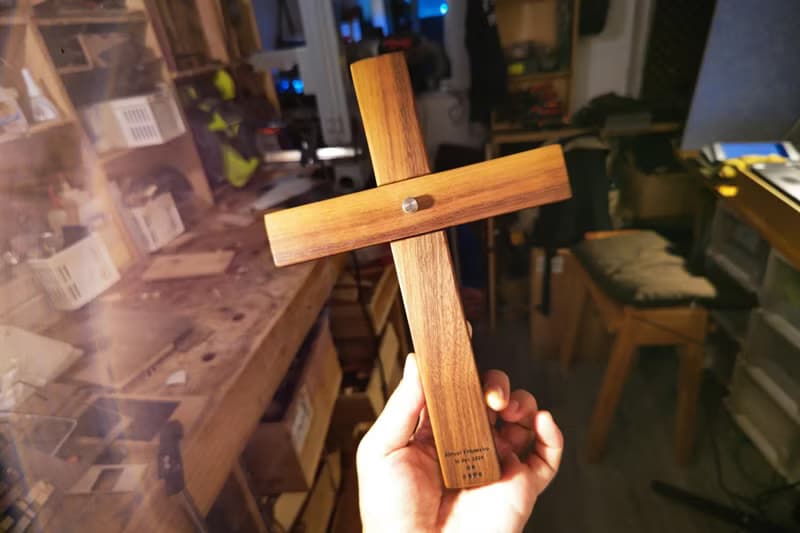 手作木作 實木十字架 受洗禮物