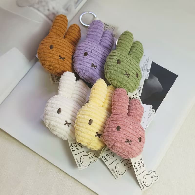 BON TON TOYS Miffy拍拍米菲兔ECO燈芯絨鑰匙圈 10cm(六色)
