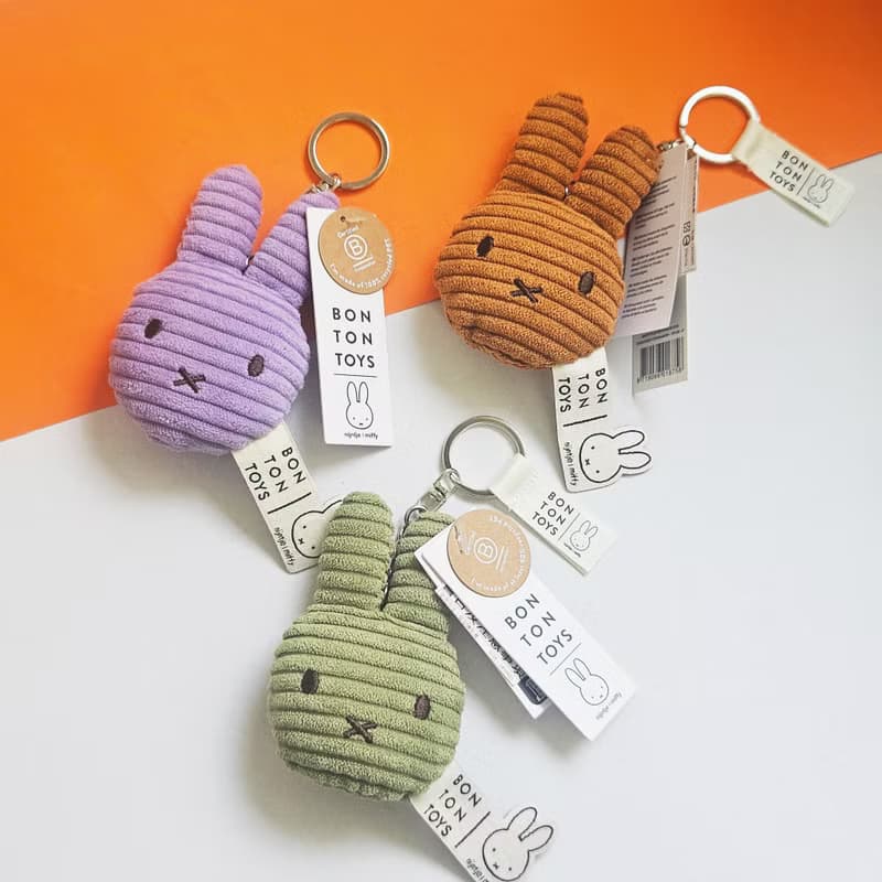 BON TON TOYS Miffy拍拍米菲兔ECO燈芯絨鑰匙圈 10cm(六色)