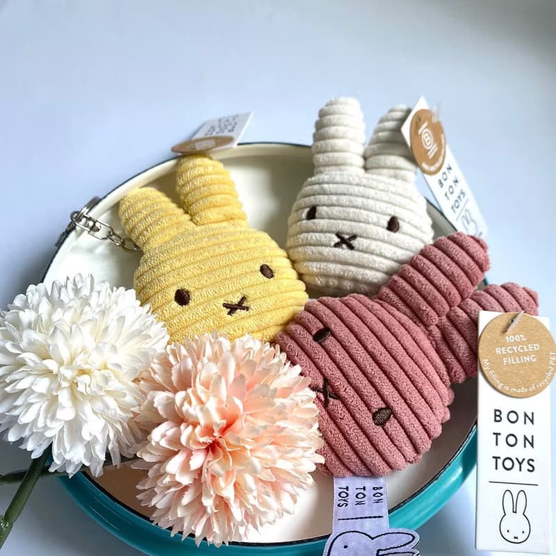 BON TON TOYS Miffy拍拍米菲兔ECO燈芯絨鑰匙圈 10cm(六色)