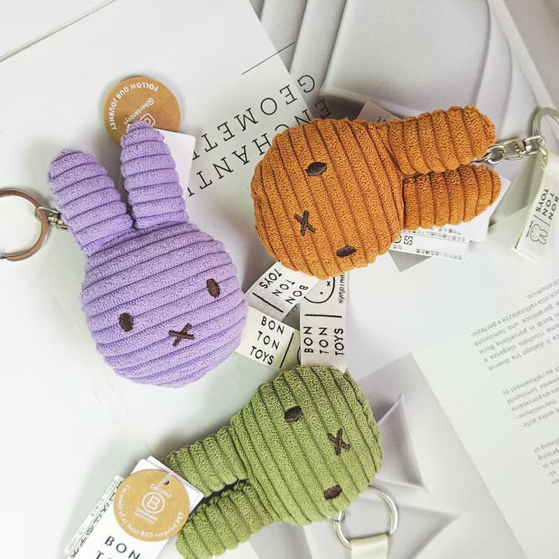 BON TON TOYS Miffy拍拍米菲兔ECO燈芯絨鑰匙圈 10cm(六色)