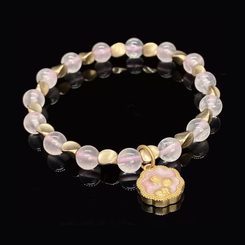 【月櫻兔/ Cherry Blossom Moon】中秋好物月櫻兔粉晶手鍊