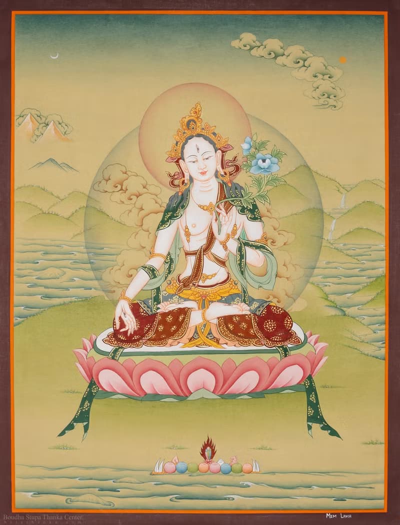 正宗的白度母唐卡  神聖恩典