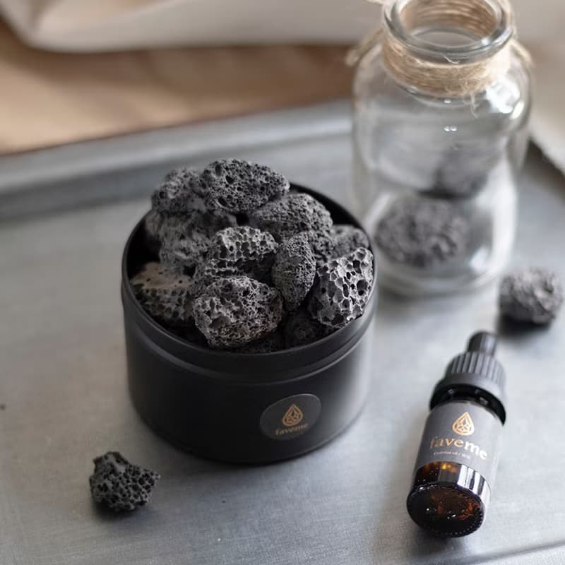天然礦石擴香禮盒 黑火山石
