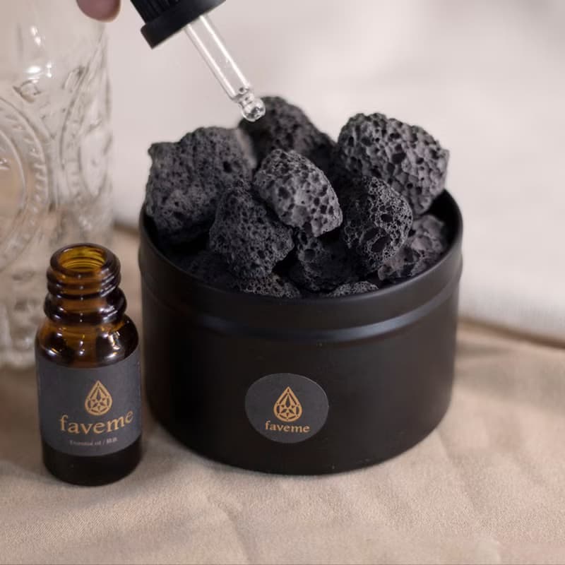 天然礦石擴香禮盒 黑火山石