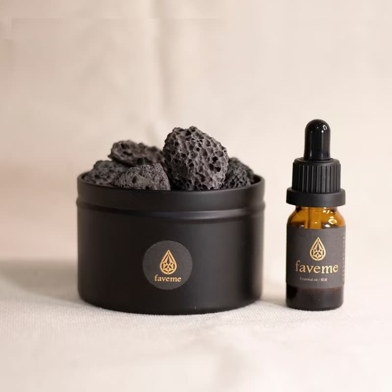 天然礦石擴香禮盒 黑火山石