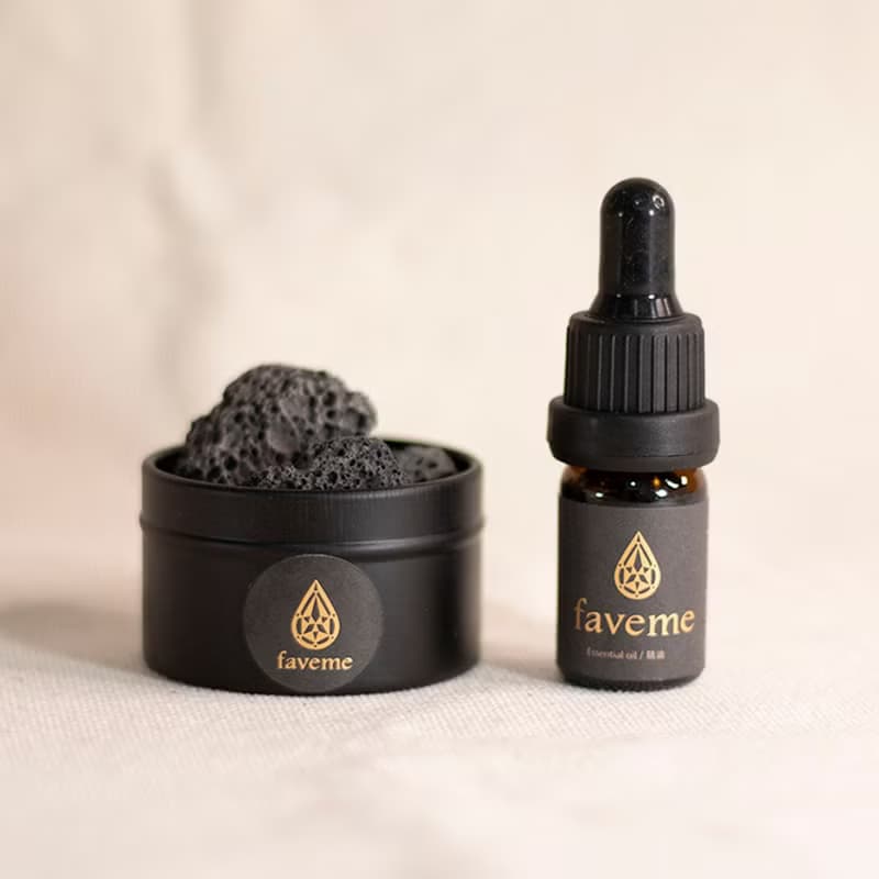 天然礦石擴香禮盒 黑火山石