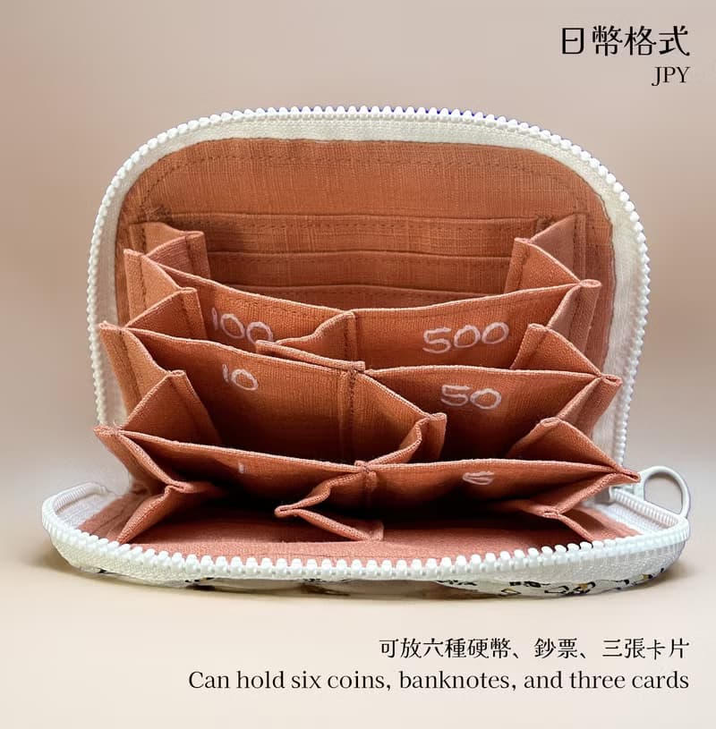 【手作錢包】台美日韓幣分類零錢包 / 6格 / 4格