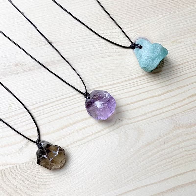 |原石吊墜系列|紫水晶(項鍊x鎖骨鍊x皮繩x手工製作)