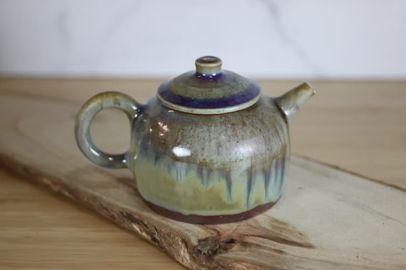 【母親節禮物】柴燒鈞釉 全手工茶具組 一壺一海兩杯 葉敏祥精品