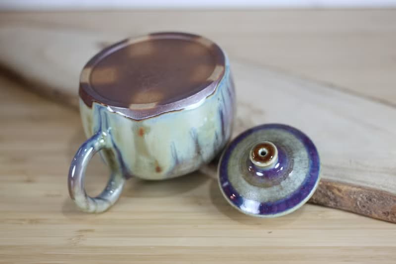 【母親節禮物】柴燒鈞釉 全手工茶具組 一壺一海兩杯 葉敏祥精品
