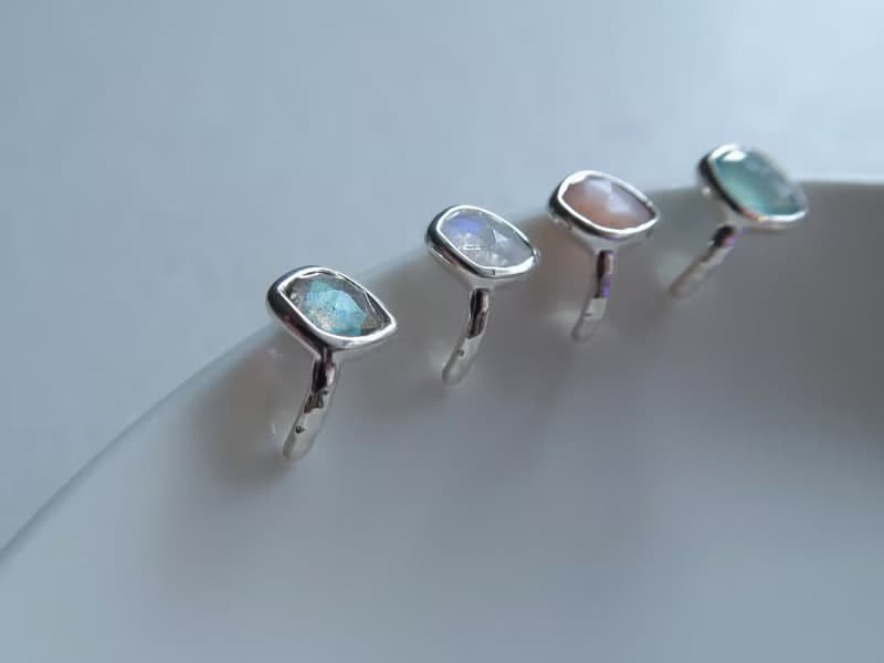 925純銀 拉長石 荷魯斯之眼 耳骨夾 耳環 單只