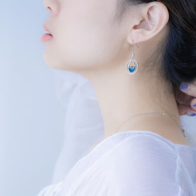 海洋系列 | 海的眼淚 925銀針 可改耳夾