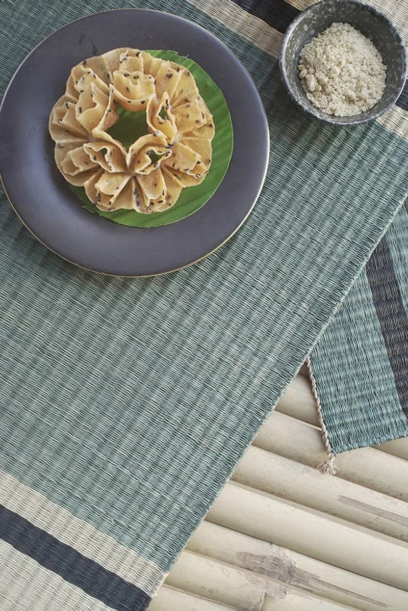 Set 2, Indigo Housewarming, Home Gifts, placemat, table mat, jute platemat