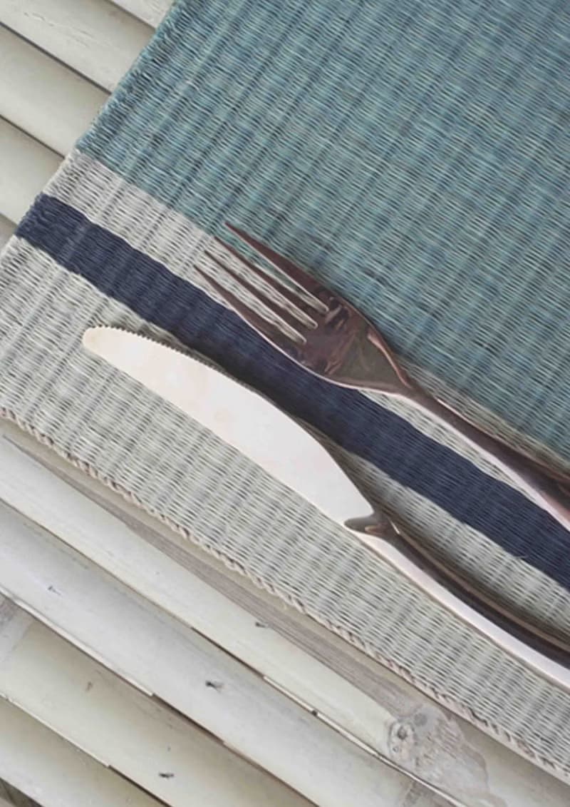 Set 2, Indigo Housewarming, Home Gifts, placemat, table mat, jute platemat