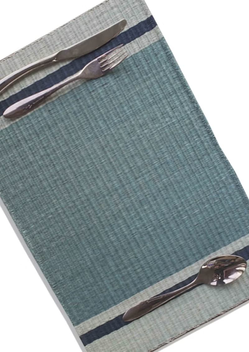 Set 2, Indigo Housewarming, Home Gifts, placemat, table mat, jute platemat