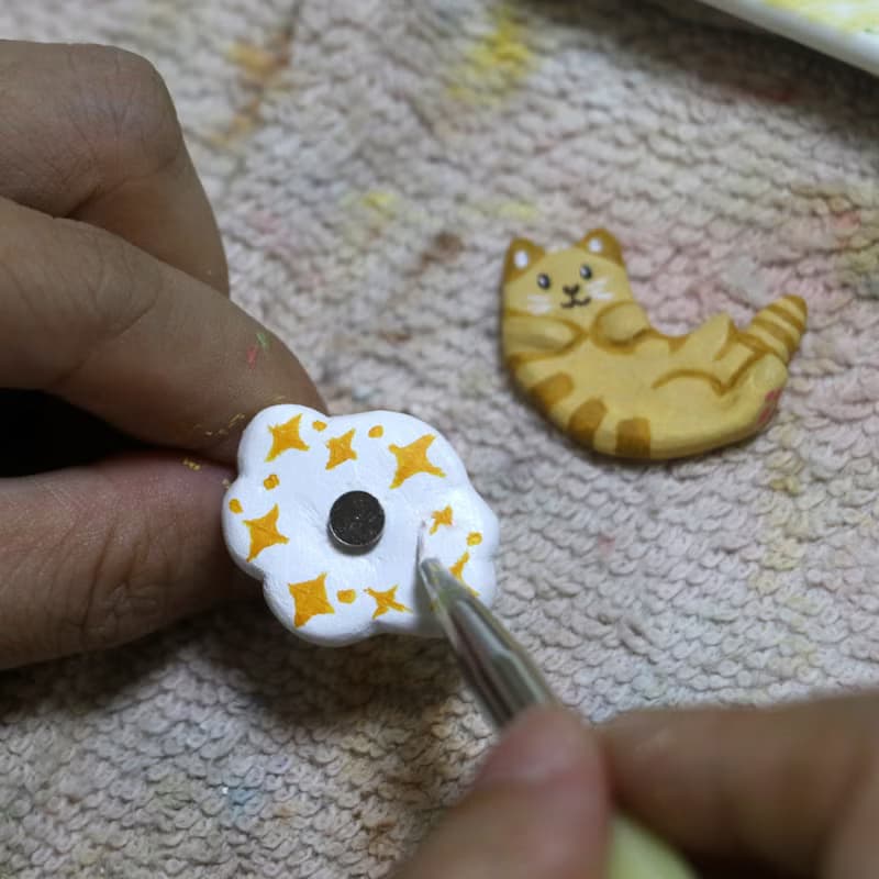 【橘之大壹指放得下】愛玩粘土插畫師花壹天手繪橘貓旋轉戒指