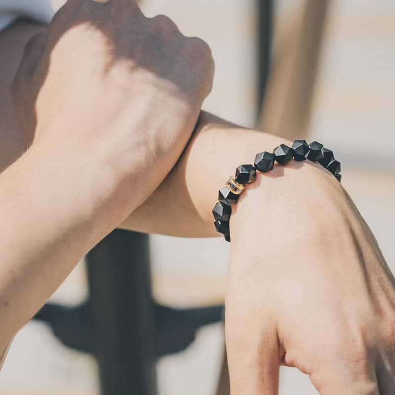 瑞典AWNL 黑瑪瑙 金曜石 戰神 防小人 男士手鍊