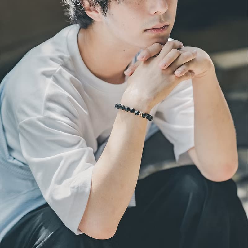 瑞典AWNL 黑瑪瑙 金曜石 戰神 防小人 男士手鍊