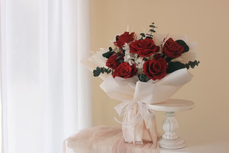 永生紅玫瑰花束 經典紅 情人節花束 大花束 永生玫瑰