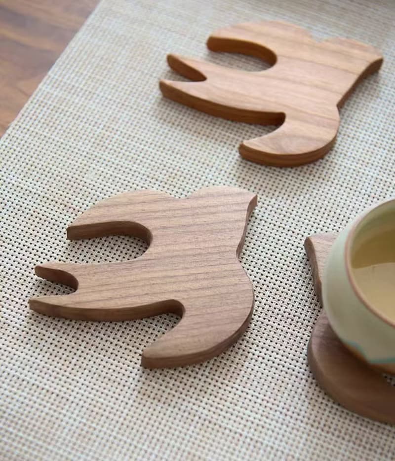 胡桃木磁吸冰箱貼  飛燕壁貼牆貼  可膠粘 可做杯墊