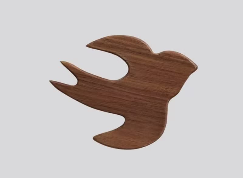 胡桃木磁吸冰箱貼  飛燕壁貼牆貼  可膠粘 可做杯墊