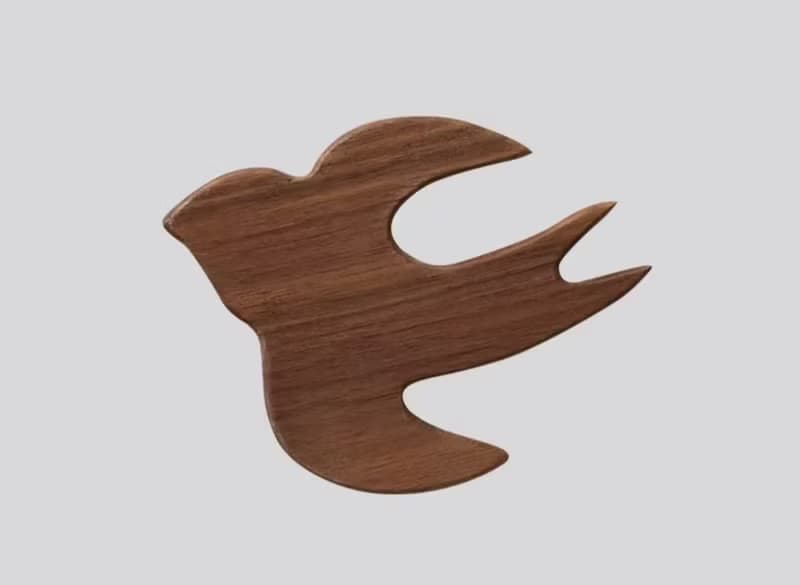 胡桃木磁吸冰箱貼  飛燕壁貼牆貼  可膠粘 可做杯墊