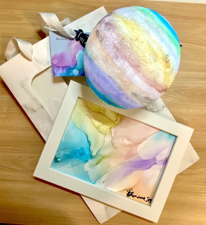 【體驗】【聖誕節交換禮物】酒精墨水【星球燈】 【訊息上課時間】