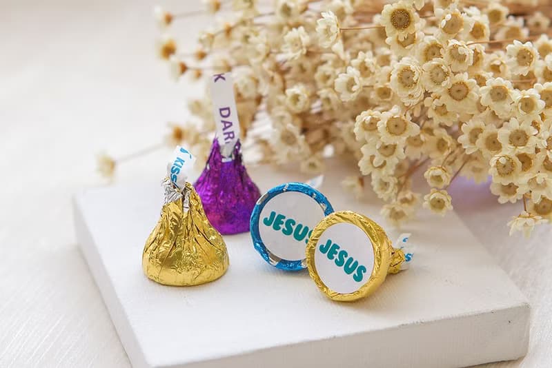 耶穌愛你 Jesus 水滴巧克力-藍綠色系(每包100顆)